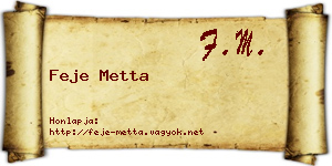 Feje Metta névjegykártya